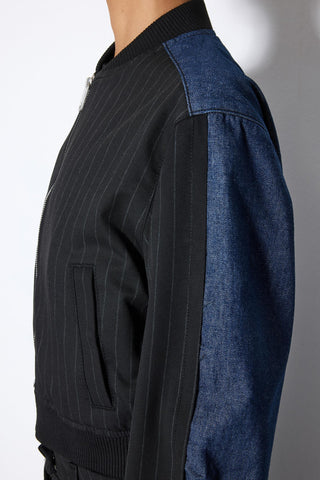 DENIM DETAILED BOMBER JACKET