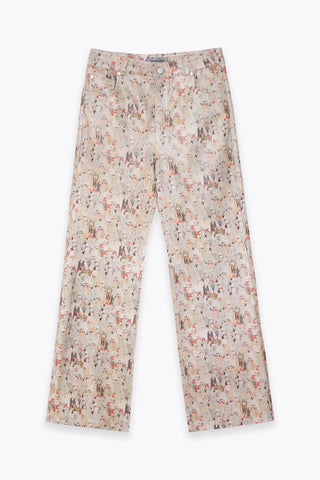 PRINTED LEATHER PANTS