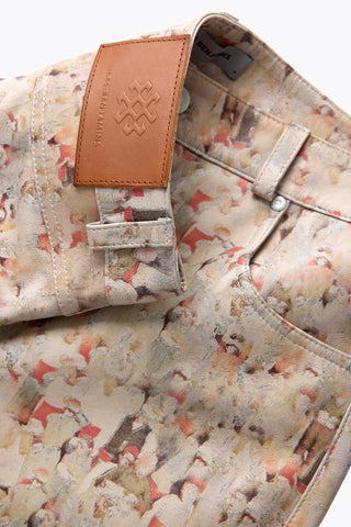 PRINTED LEATHER PANTS