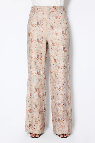 PRINTED LEATHER PANTS