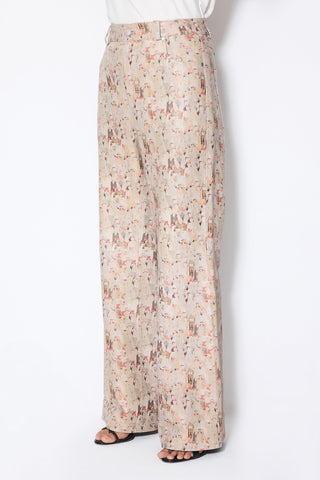 PRINTED LEATHER PANTS