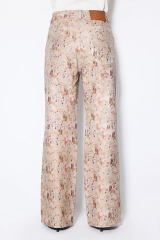 PRINTED LEATHER PANTS