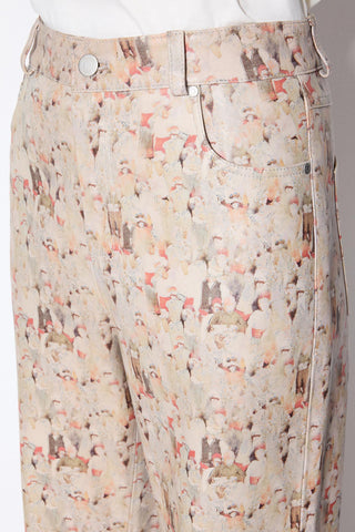 PRINTED LEATHER PANTS
