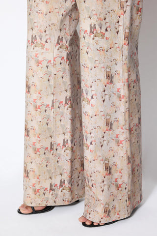 PRINTED LEATHER PANTS
